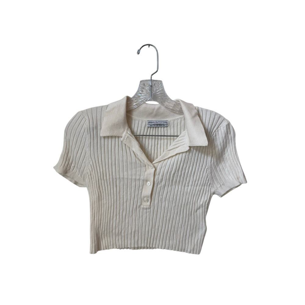 Urban Outfitters Ivory Cropped Collar Top Size Medium